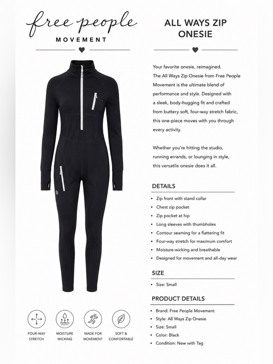 Free People Pants - Free People All Ways Zip Onesie - Black
